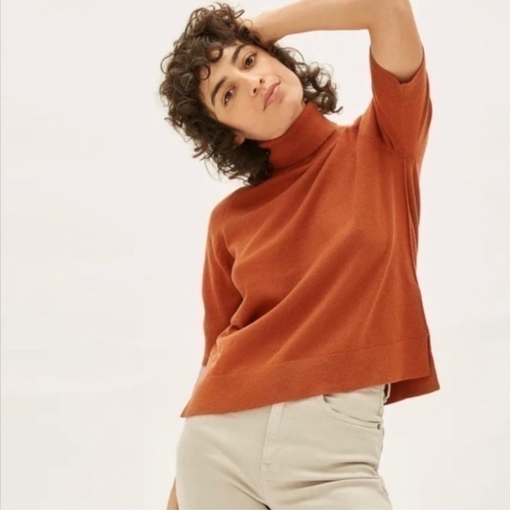 Everlane The Cotton-Merino Turtleneck Tee Sz small